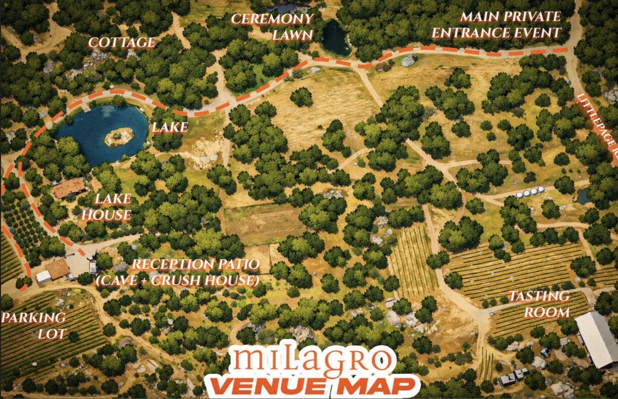 Milagro Winery venue map